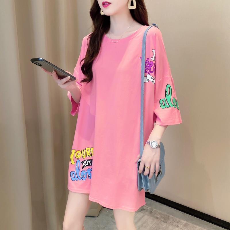 新商品 プリント ファッション ゆったり 全4色 半袖 Tシャツ＜U-11443＞