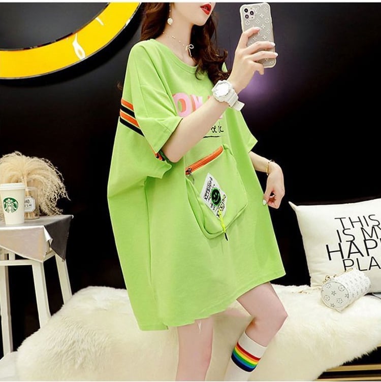 好感度UP ルーズ カジュアル プリント全3色 半袖Tシャツ カットソー ＜U-8607＞